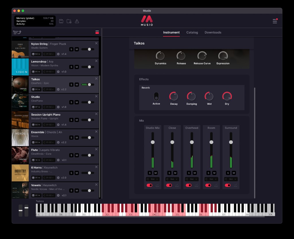 Musio mixer with multiple microphone positions